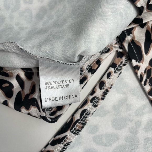 PRINCESS POLLY satin slit mini skirt in snow leopard print - Picture 3 of 10